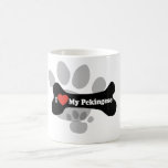 I Love My Pekingese - Dog Bone Mugs