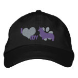 I Love my Pembroke Welsh Corgi Monochrome embroidered hats