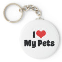 I Love My Pets Keychain