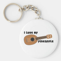 I Love My Pineapple Ukulele Key Chain