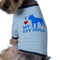 I Love My Pit Bull Doggie Tee Shirt