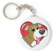 I Love my Pit Bull Keychain (Cartoon)