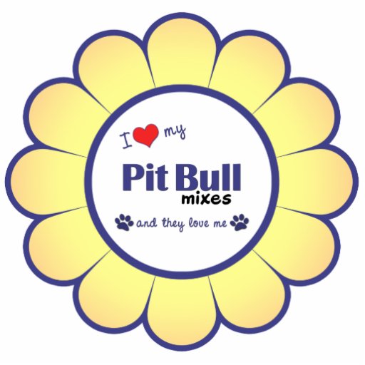 I Love My Pit Bull Mixes (Multiple Dogs) Cut Outs