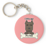 I Love My Pitbull keychains