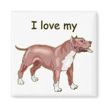 I Love My Pitbull magnets