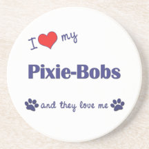 I Love My Pixie-Bobs (Multiple Cats) Drink Coasters