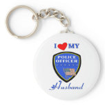 I Love My Police Husband keychains