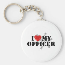 I Love My Police Officer Key Chain