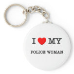 I Love My POLICE WOMAN keychains