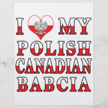 I Love My Polish Canadian Babcia Flag Full Color Flyer