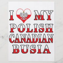 I Love My Polish Canadian Busia Flag Personalized Flyer