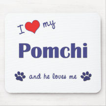 I Love My Pomchi (Male Dog) Mouse Mat