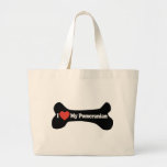 I Love My Pomeranian - Dog Bone Canvas Bag