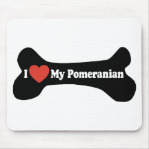 I Love My Pomeranian - Dog Bone Mousepads