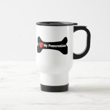 I Love My Pomeranian - Dog Bone Mugs