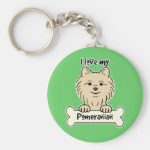 I Love My Pomeranian Keychains