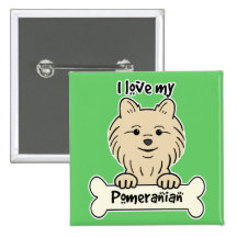 I Love My Pomeranian Pin