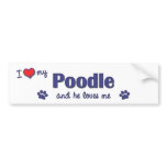I Love My Poodle (Male Dog) Bumper Stickers
