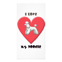 I Love My Poodle Red Heart Art Print