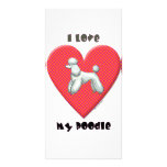 I Love My Poodle Red Heart Art Print Photo Card Template