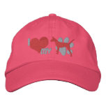 I Love my Portuguese Podengo Pink Embroidered Hat embroidered hats