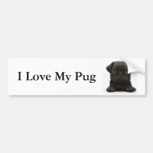 I Love My Pug #2 Bumper Sticker