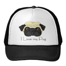 I Love my Pug Mesh Hat