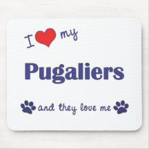 I Love My Pugaliers (Multiple Dogs) Mousepad
