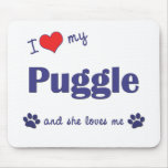 I Love My Puggle (Female Dog) Mouse Pads