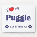 I Love My Puggle (Male Dog) Mouse Mat
