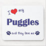 I Love My Puggles (Multiple Dogs) Mouse Mat