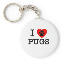 I LOVE MY PUGS keychains