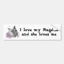 I love my Ragdoll, and she loves me bumpersticker Bumper Sticker