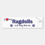 I Love My Ragdolls (Multiple Cats) Bumper Sticker