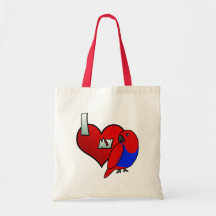 I Love my Red Sided Eclectus Bag