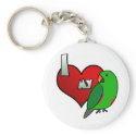 I Love my Red Sided Eclectus Keychain