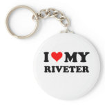I Love My Riveter keychains