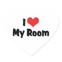 I Love My Room Heart Sticker