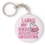 I Love My Rose Breasted Cockatoo Keychain