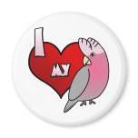 I Love my Rose Breasted Cockatoo Magnet