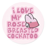 I Love My Rose Breasted Cockatoo Stickers
