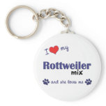 I Love My Rottweiler Mix (Female Dog) keychains