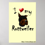 I Love My Rottweiler Poster posters