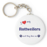 I Love My Rottweilers (Multiple Dogs) keychains