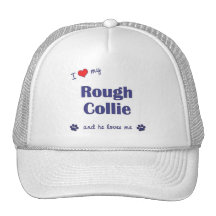 I Love My Rough Collie (Male Dog) Mesh Hats
