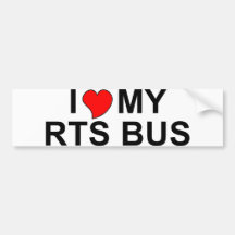 I Love My RTS Bus Bumper Stickers