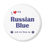 I Love My Russian Blue (Female Cat) magnets