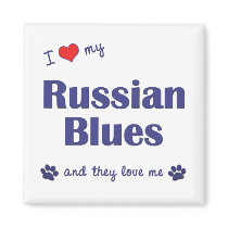 I Love My Russian Blues (Multiple Cats) Refrigerator Magnet