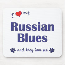 I Love My Russian Blues (Multiple Cats) Mousepad