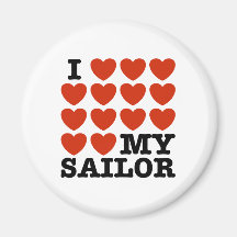 I Love My Sailor Magnets